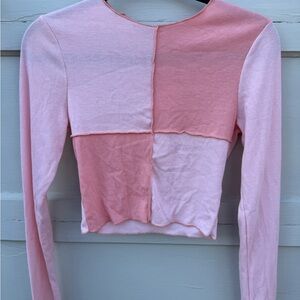 Blue Blush Pink Patchwork Crop Top Skater Vibe